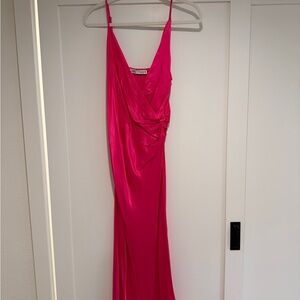 Zara Strapless Dress in Vibrant Pink